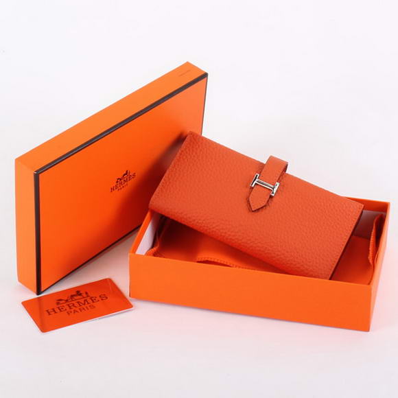 Cheap Fake Hermes Bearn Japonaise Tri-Fold Wallet A308 Orange